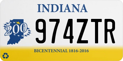 IN license plate 974ZTR