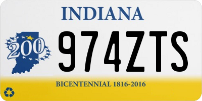 IN license plate 974ZTS