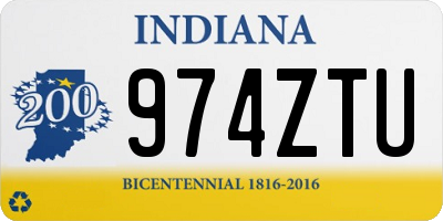 IN license plate 974ZTU