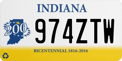IN license plate 974ZTW