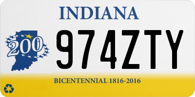 IN license plate 974ZTY