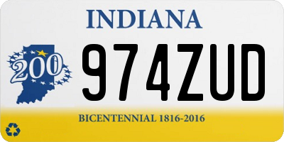 IN license plate 974ZUD