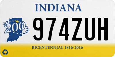 IN license plate 974ZUH
