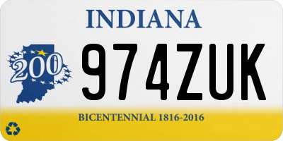 IN license plate 974ZUK