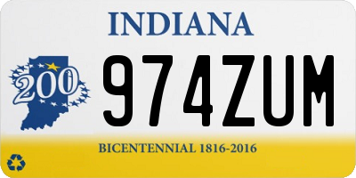 IN license plate 974ZUM