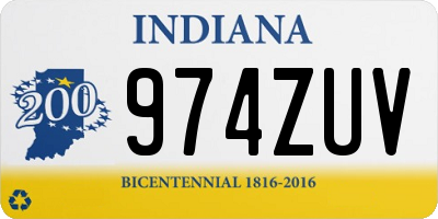 IN license plate 974ZUV