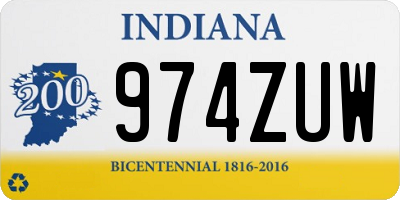 IN license plate 974ZUW