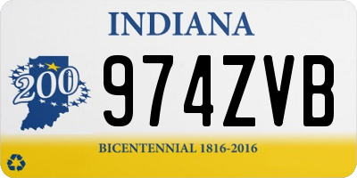 IN license plate 974ZVB