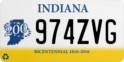 IN license plate 974ZVG