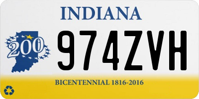 IN license plate 974ZVH