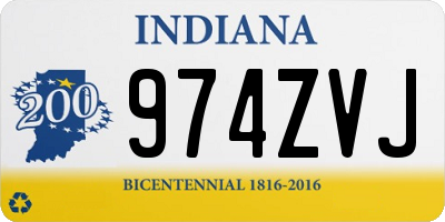 IN license plate 974ZVJ