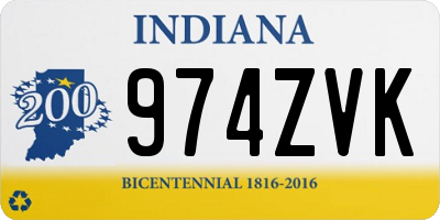 IN license plate 974ZVK