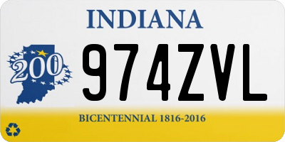 IN license plate 974ZVL