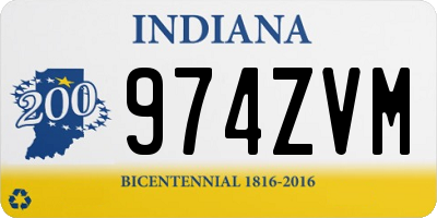 IN license plate 974ZVM