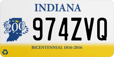 IN license plate 974ZVQ