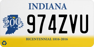 IN license plate 974ZVU