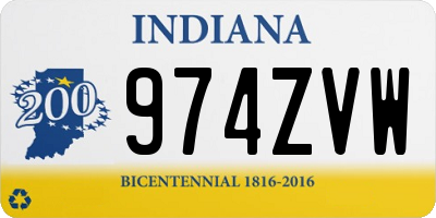IN license plate 974ZVW