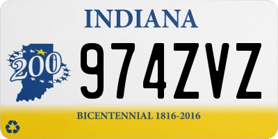 IN license plate 974ZVZ