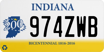 IN license plate 974ZWB