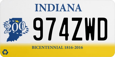 IN license plate 974ZWD