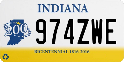 IN license plate 974ZWE