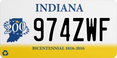 IN license plate 974ZWF
