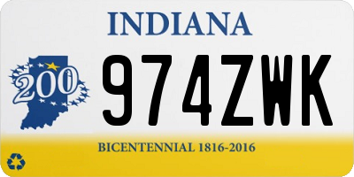 IN license plate 974ZWK
