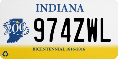 IN license plate 974ZWL