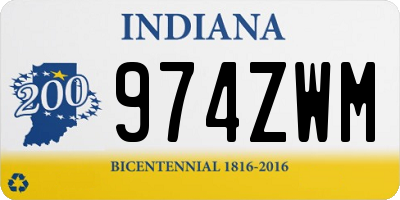 IN license plate 974ZWM