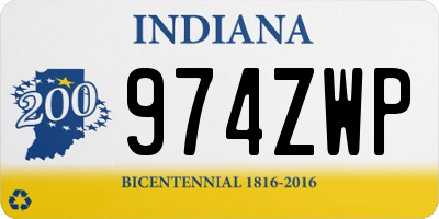 IN license plate 974ZWP