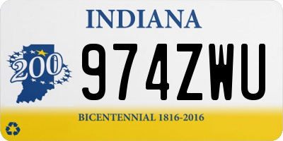 IN license plate 974ZWU