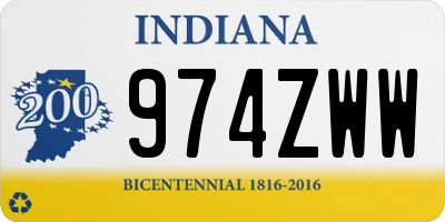 IN license plate 974ZWW