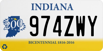 IN license plate 974ZWY