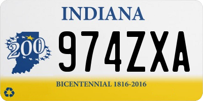 IN license plate 974ZXA