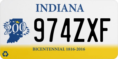 IN license plate 974ZXF