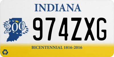 IN license plate 974ZXG