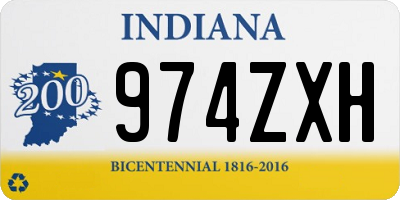 IN license plate 974ZXH
