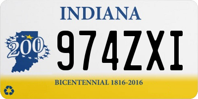 IN license plate 974ZXI