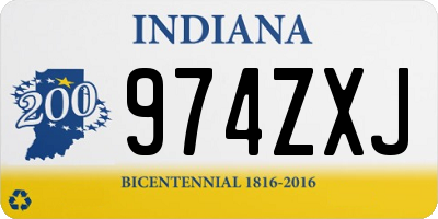 IN license plate 974ZXJ