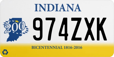 IN license plate 974ZXK