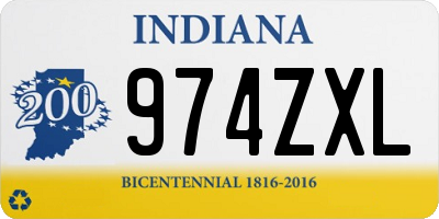 IN license plate 974ZXL
