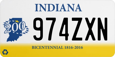 IN license plate 974ZXN
