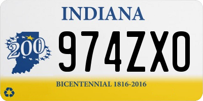 IN license plate 974ZXO