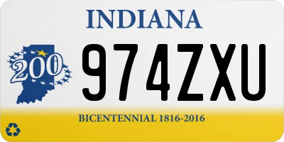 IN license plate 974ZXU