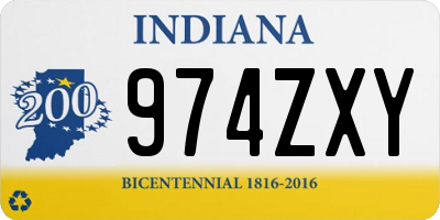 IN license plate 974ZXY