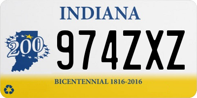 IN license plate 974ZXZ