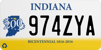 IN license plate 974ZYA