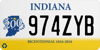 IN license plate 974ZYB