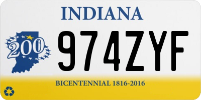 IN license plate 974ZYF
