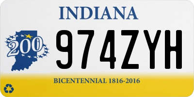 IN license plate 974ZYH